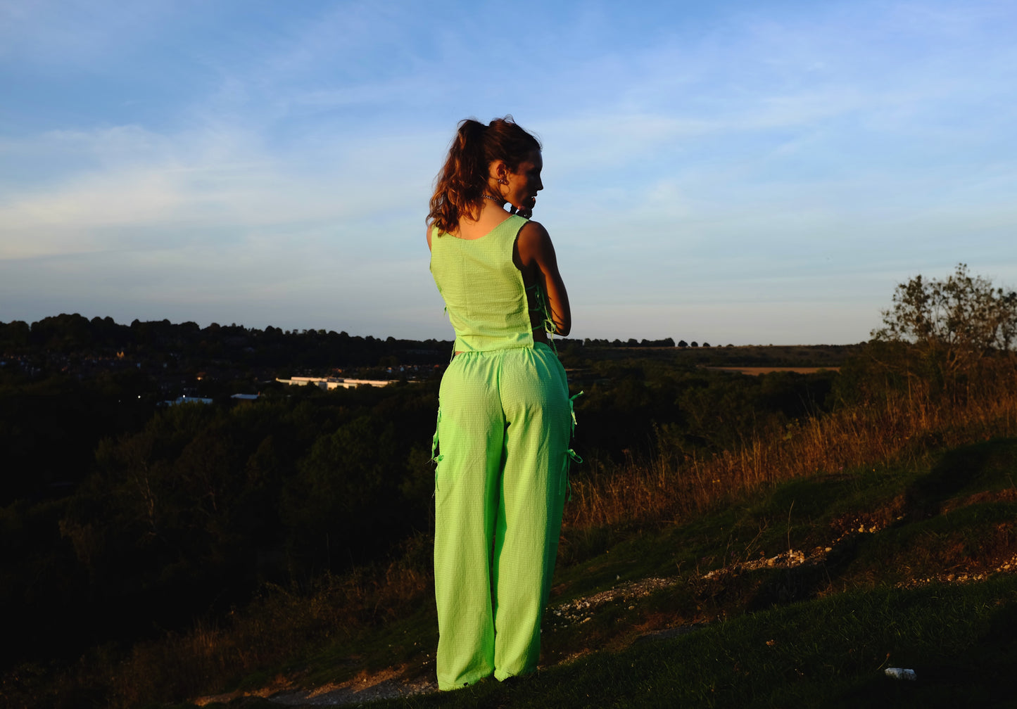 GREEN PYJAMA BOTTOMS