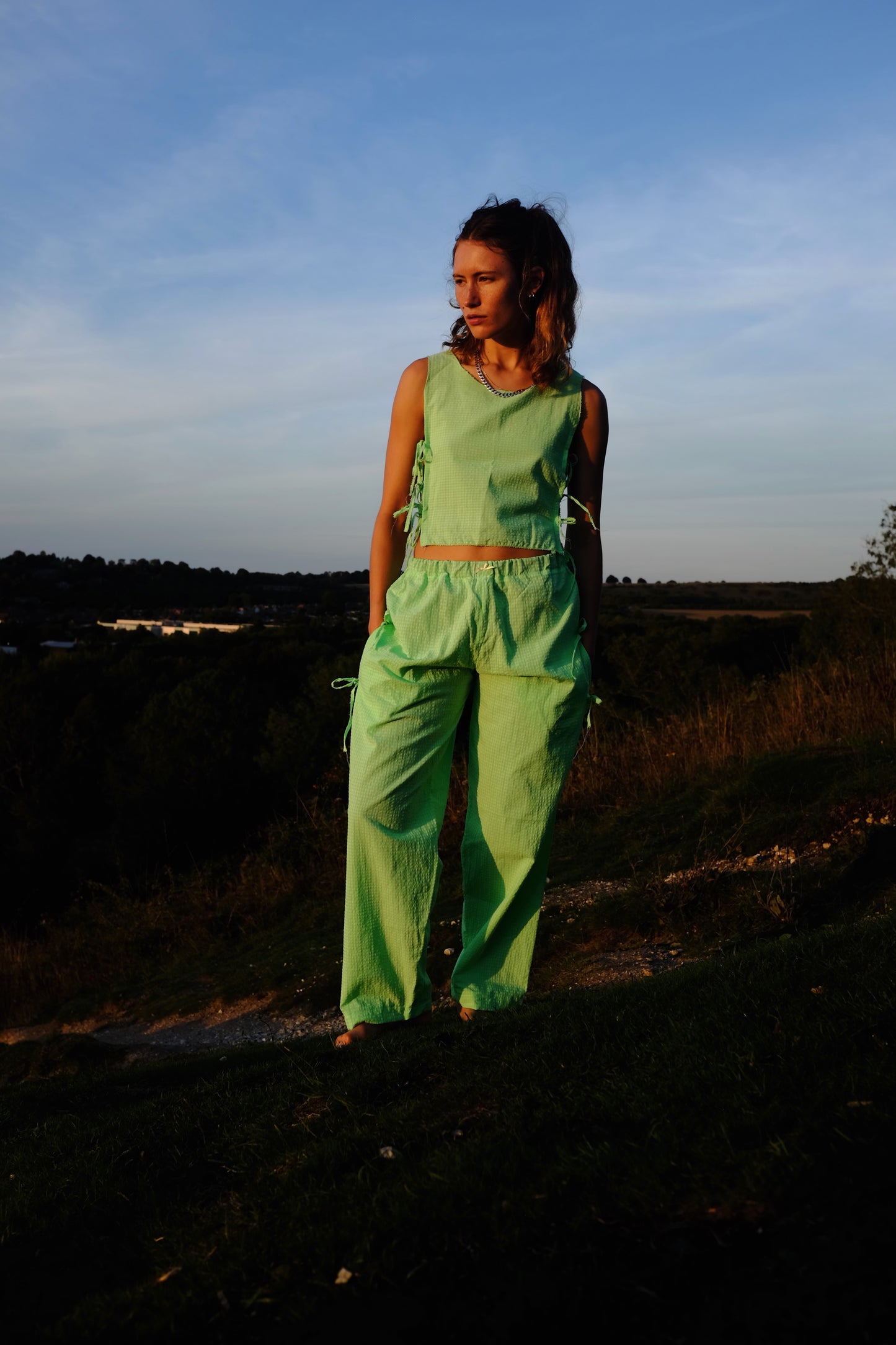 GREEN PYJAMA BOTTOMS