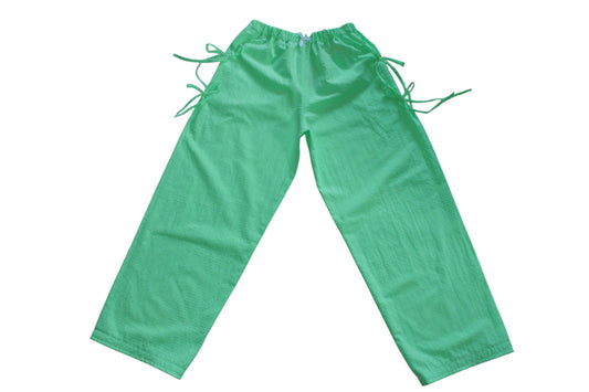 green pyjama trousers